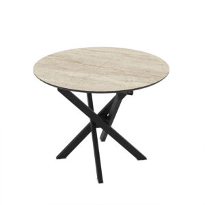 Išskleidžiamas valgomojo stalas Ruta 95 / Traventen, Smėlio spalva (Travertino marmuro raštas)