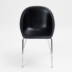 Valgomojo kėdė Hoop (Juoda, chromuoto metalo rėmas)