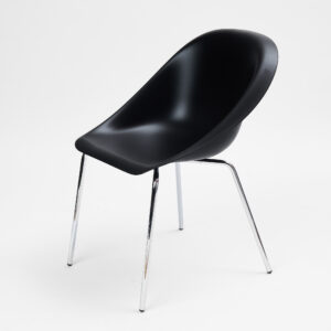 Valgomojo kėdė Hoop (Juoda, chromuoto metalo rėmas)