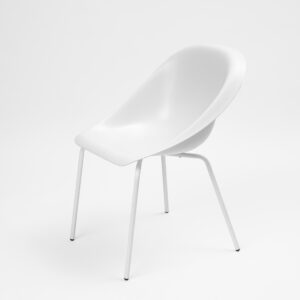 Valgomojo kėdė Hoop (Balta, dažyto metalo rėmas)