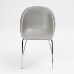 Valgomojo kėdė Hoop (Šviesiai pilka, chromuoto metalo rėmas)