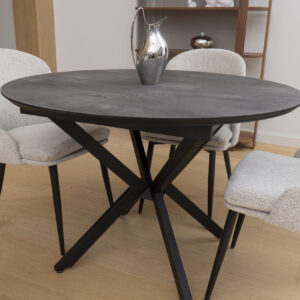 Išskleidžiamas valgomojo stalas Dobok 110 / Irony Super Matt, Tamsiai pilkas