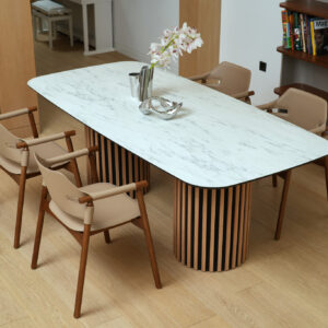 Valgomojo stalas Oslo 220 / Marmo Super Matt, Baltas