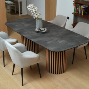 Valgomojo stalas Oslo 220 / Irony Super Matt, Tamsiai pilkas