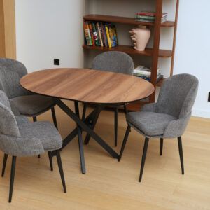 Išskleidžiamas valgomojo stalas Ruta 95 / Hazar Super Matt, Rudas (medienos imitacija)