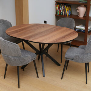 Išskleidžiamas valgomojo stalas Dobok 110 / Hazar, Rudas (medienos imitacija)