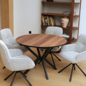 Išskleidžiamas valgomojo stalas Dobok 110 / Hazar Super Matt, Rudas (medienos imitacija)