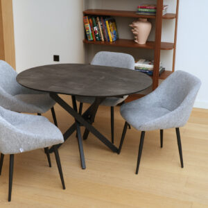 Išskleidžiamas valgomojo stalas Ruta 95 / Irony Super Matt, Tamsiai pilkas