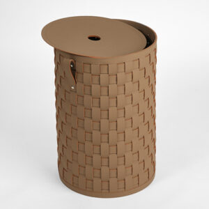 Krepšys su dangčiu ALS-202-8/D37, Tamsiai rudas, Eco oda