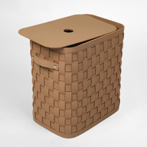 Krepšys su dangčiu ALS-201-6/D37, Tamsiai rudas, Eco oda