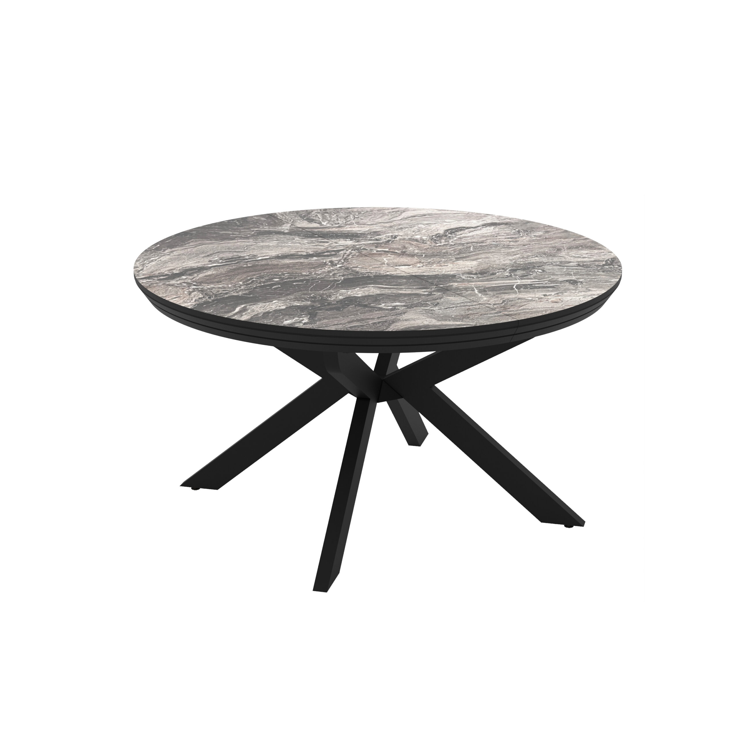 Išskleidžiamas valgomojo stalas Meli 138 / Cosmos High Gloss, Juodas