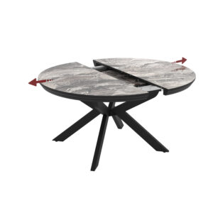 Išskleidžiamas valgomojo stalas Meli 138 / Cosmos High Gloss, Juodas