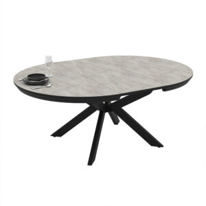 Išskleidžiamas valgomojo stalas Meli 138 / Lagina Super Matt, Pilkas