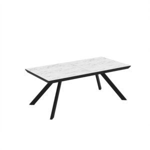 Išskleidžiamas valgomojo stalas Corin 200 / Marmo Super Matt, Baltas (marmuro raštas)