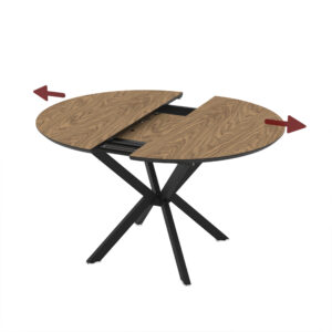 Išskleidžiamas valgomojo stalas Dobok 110 / Zirve, Rudas (medienos imitacija)