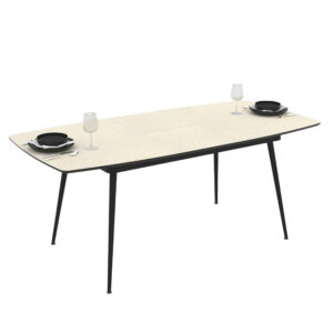 Stačiakampis išskleidžiamas valgomojo stalas Yense 145 / Resif, Baltas