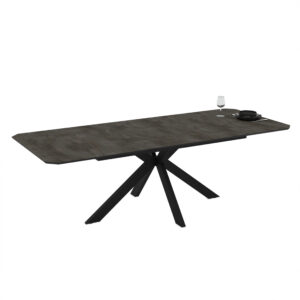 Išskleidžiamas valgomojo stalas Opera 180 / Irony Super Matt, Tamsiai pilkas