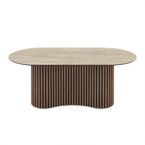 Valgomojo stalas Oscar 200 / Traventen, Smėlio spalva (Travertino marmuro raštas)