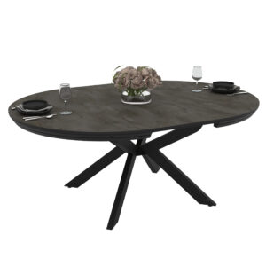 Išskleidžiamas valgomojo stalas Meli 138 / Irony Super Matt, Tamsiai pilkas