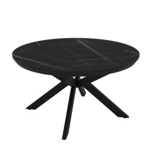 Išskleidžiamas valgomojo stalas Meli 138 / Sonata Super Matt, Juodas