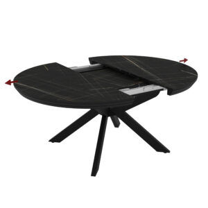 Išskleidžiamas valgomojo stalas Meli 138 / Sonata Super Matt, Juodas