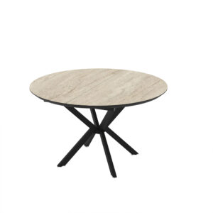 Išskleidžiamas valgomojo stalas Dobok 126 / Traventen, Smėlio spalva (Travertino marmuro raštas)