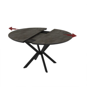 Išskleidžiamas valgomojo stalas Dobok 126 / Irony Super Matt, Tamsiai pilkas