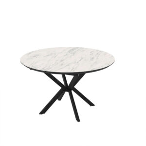 Išskleidžiamas valgomojo stalas Dobok 126 / Marmo Super Matt, Baltas