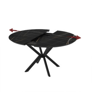 Išskleidžiamas valgomojo stalas Dobok 126 / Sonata Super Matt, Juodas