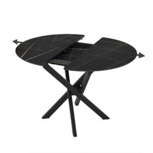 Išskleidžiamas valgomojo stalas Ruta 96 / Sonata Super Matt, Juodas