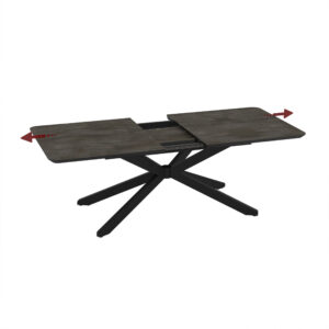 Išskleidžiamas valgomojo stalas Mona 190 / Irony Super Matt, Tamsiai pilkas