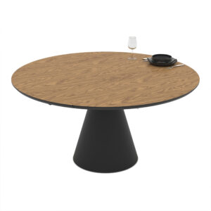 Išskleidžiamas valgomojo stalas Yandan 150 / Zirve, Rudas (medienos imitacija)