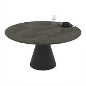 Išskleidžiamas valgomojo stalas Yandan 150 / Irony Super Matt, Tamsiai pilkas