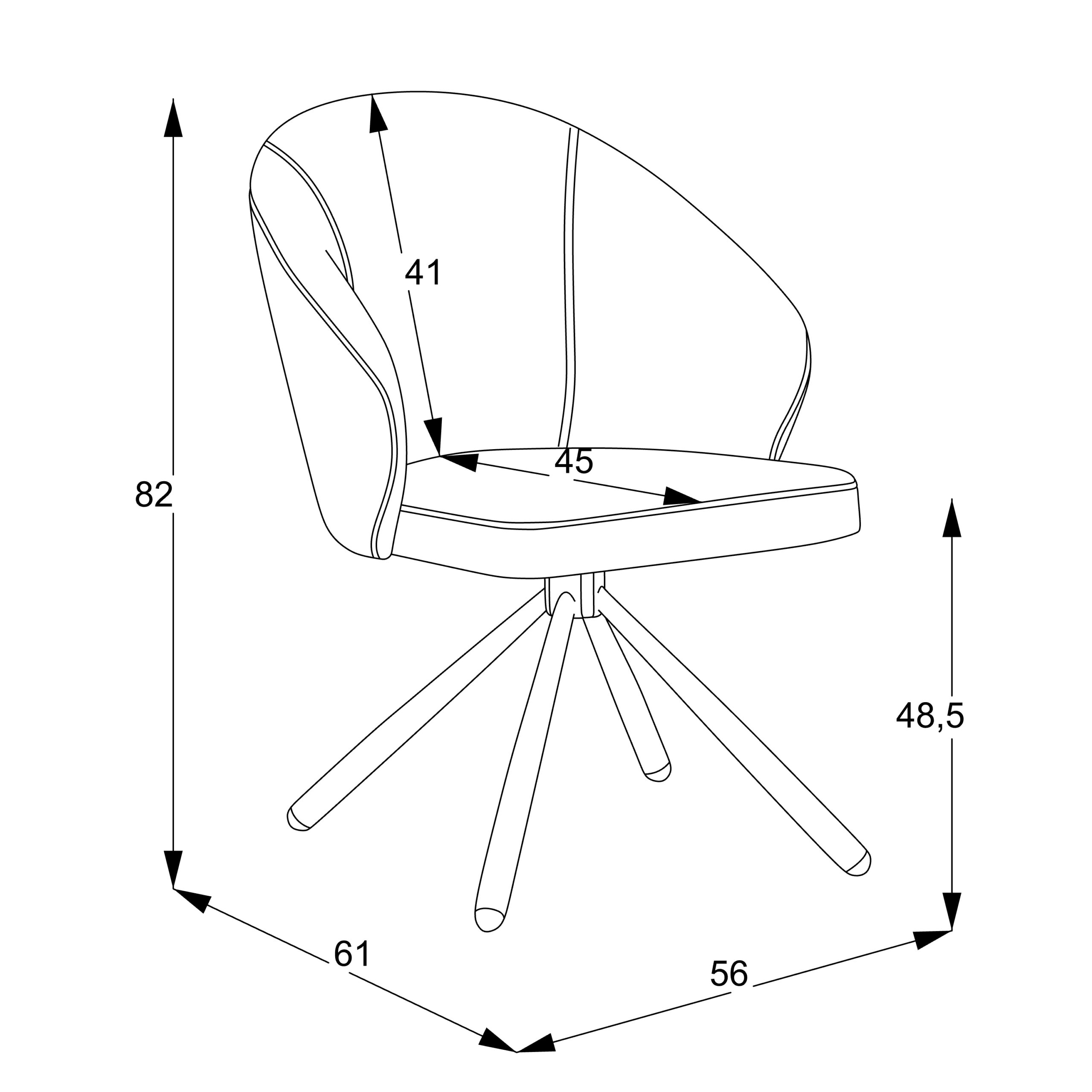 valgomojo kėdė patya/coco 13 swivel upholstered, pilka
