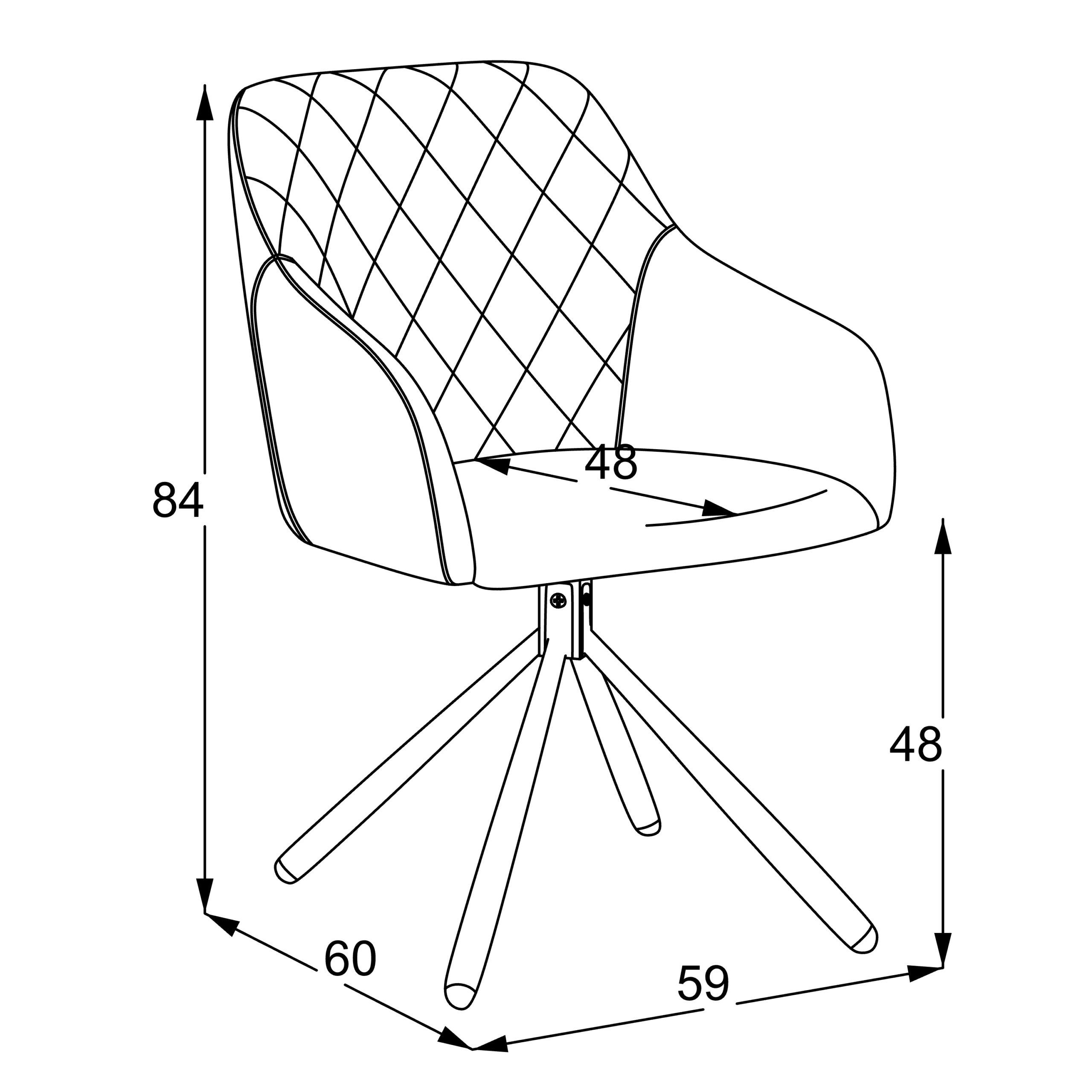valgomojo kėdė rarra/odessa 620 swivel conic kd, tamsiai pilka