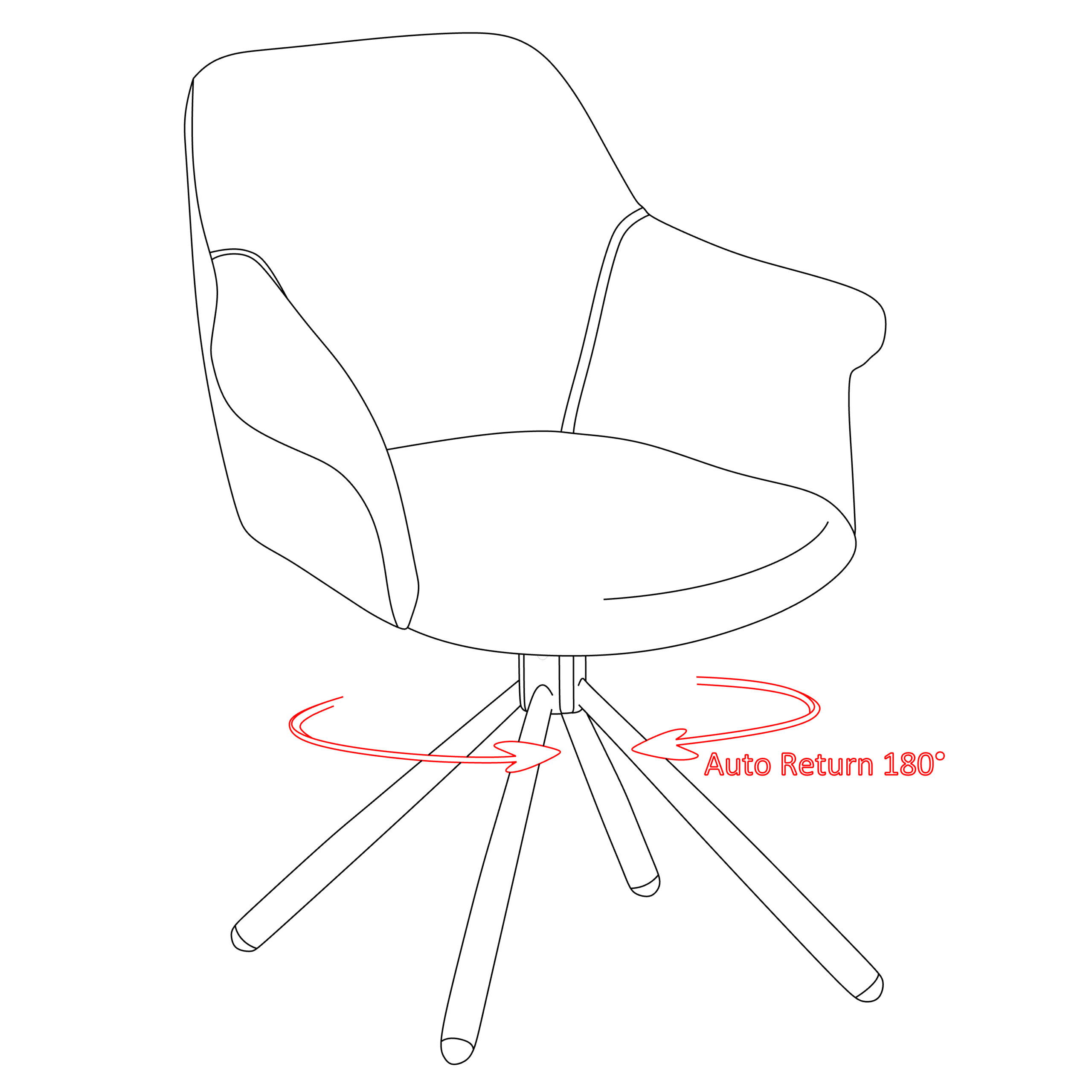 valgomojo kėdė rarra/odessa 620 swivel conic kd, tamsiai pilka