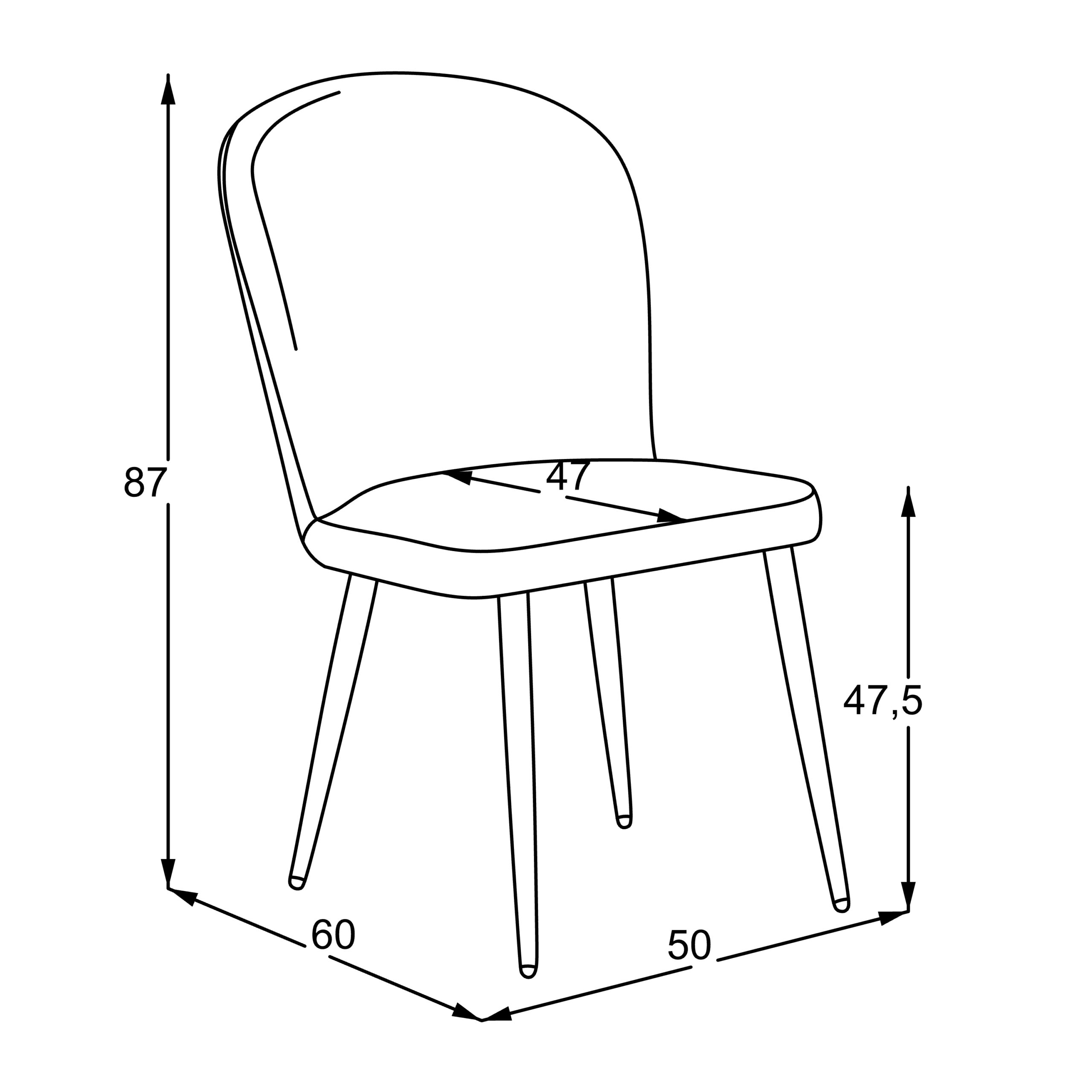 valgomojo kėdė barka/anka 05 conic kd, pilka