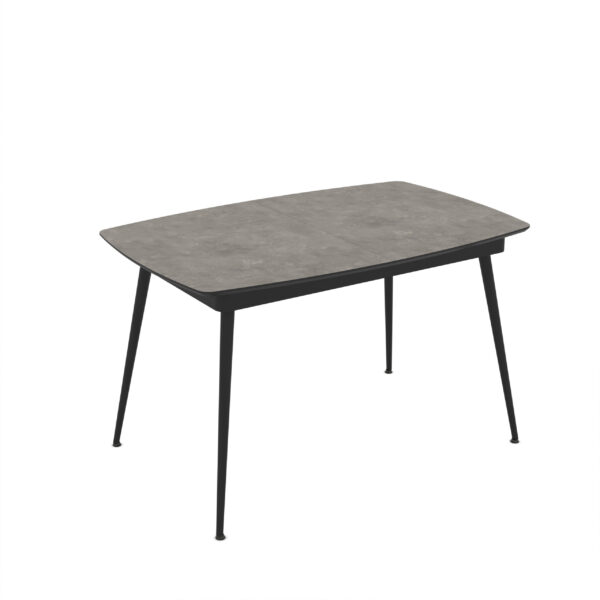 stačiakampis išskleidžiamas valgomojo stalas yense 125 / retro stone, pilkas