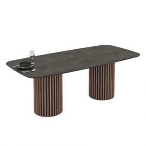 Valgomojo stalas Oslo 220 / Irony Super Matt, Tamsiai pilkas