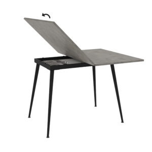Stačiakampis išskleidžiamas valgomojo stalas Lilis 90 / Retro Stone, Pilkas
