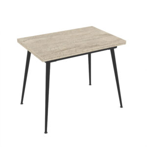 Stačiakampis išskleidžiamas valgomojo stalas Lilis 90 / Traverten, Smėlio spalva (Travertino marmuro raštas)