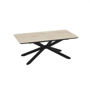 Išskleidžiamas valgomojo stalas Mona 190 / Traverten, Smėlio spalva (Travertino marmuro raštas)