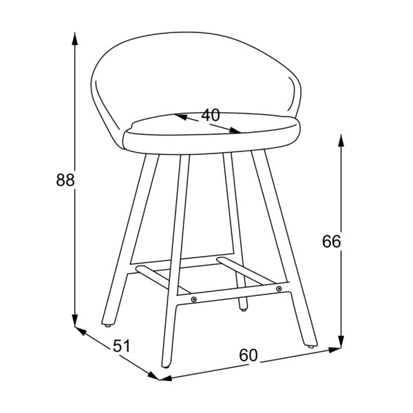 pusbario kėdė saki / uras 2 (stool 65), rusva