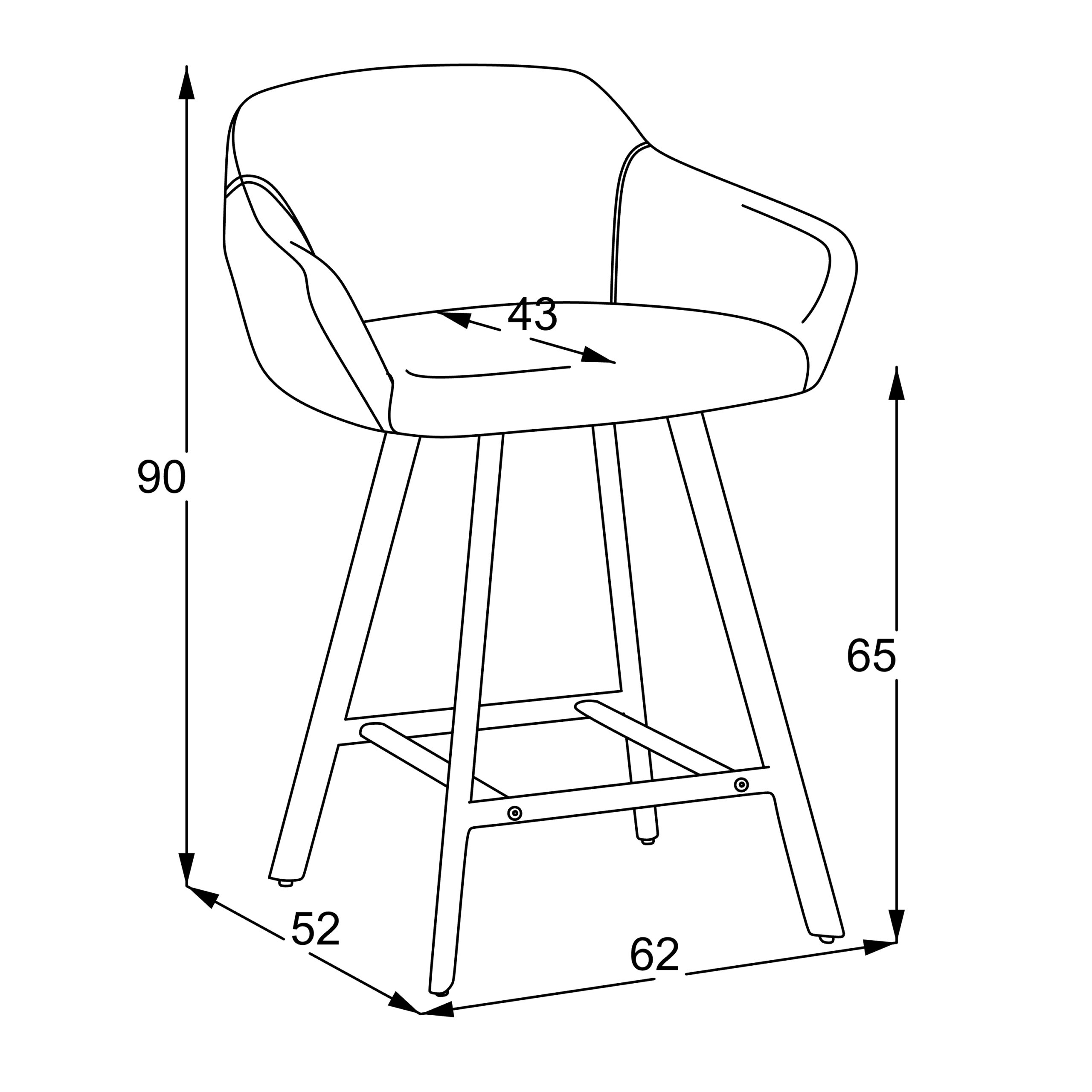 pusbario kėdė mey / eden 7 (stool 65), rusva